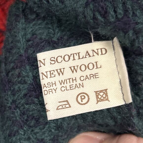 Viking Cardigan Sweater Womens Large Wool Celtic Buttons Geometric Christmas - Picture 4 of 7